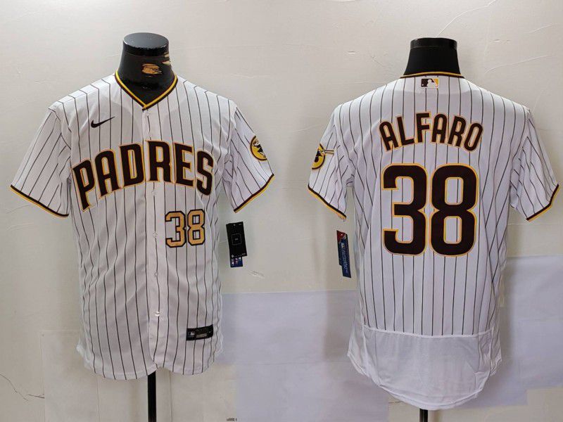 Men San Diego Padres #38 Alfaro White stripe Elite 2024 Nike MLB Jersey style 9023